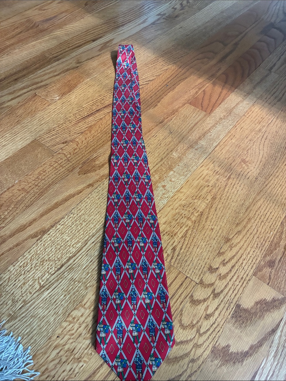 Robert Talbott Red Diamond Pattern Tie with Blue Accents